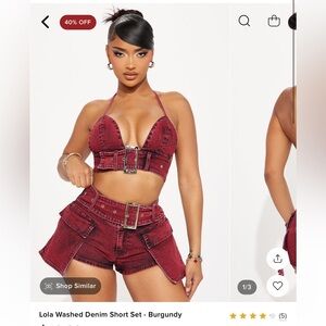 Fashion Nova Lola washed denim short set